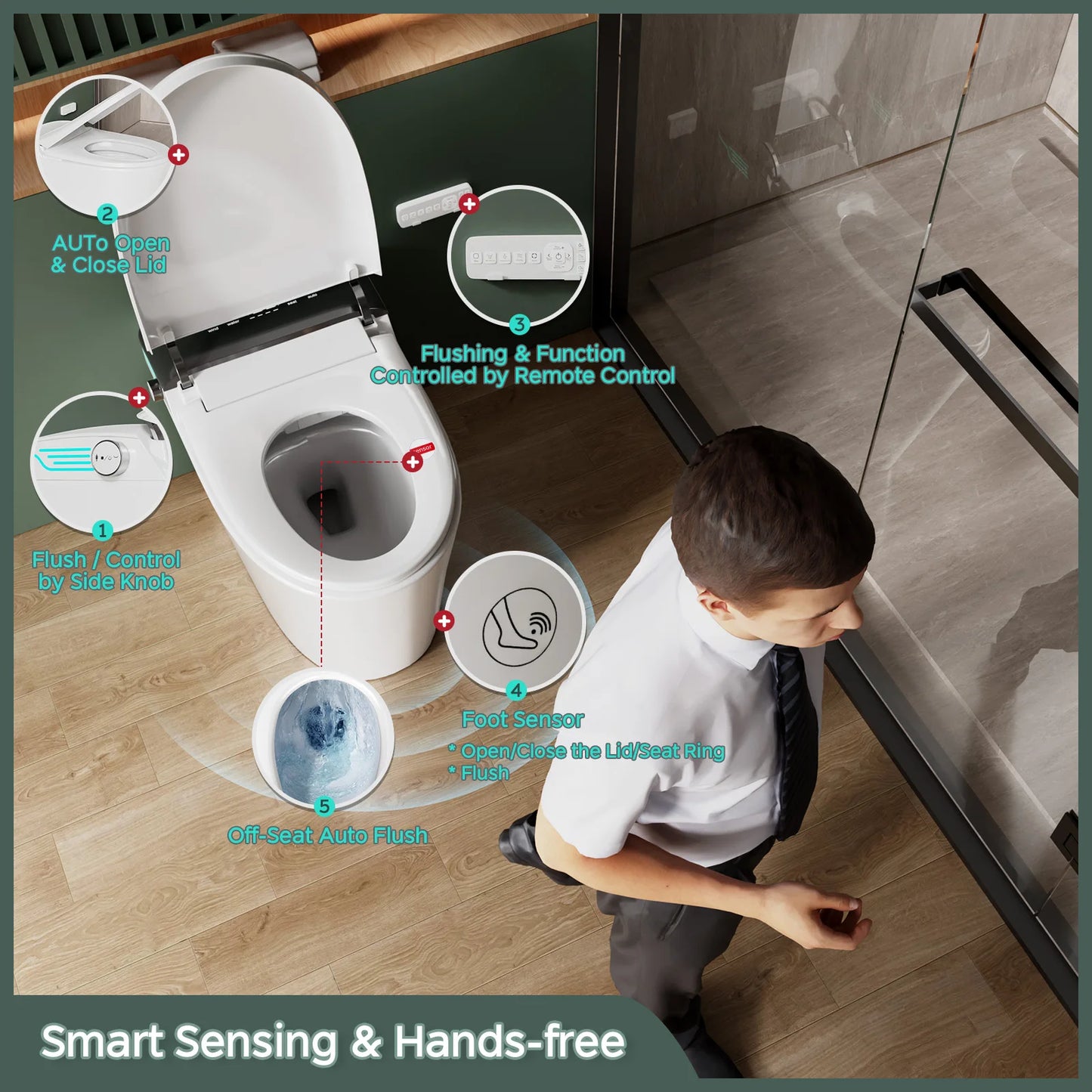 Smart Toilet With Built In Bidet One Piece ADA Compliant