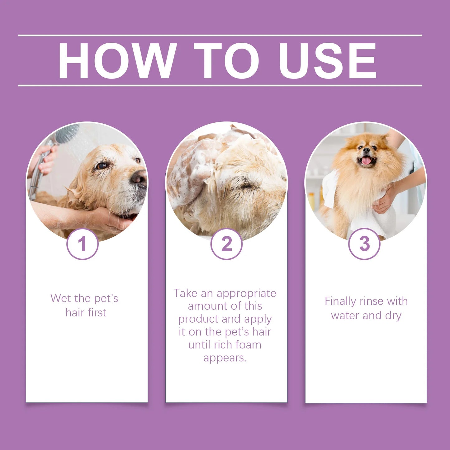 YEGBONG Pet Lavender Hair Shampoo Gentle Cleaning Remove Dirt
