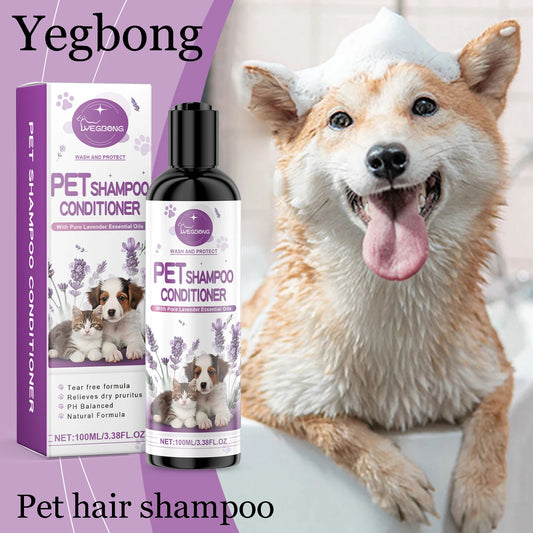 YEGBONG Pet Lavender Hair Shampoo Gentle Cleaning Remove Dirt