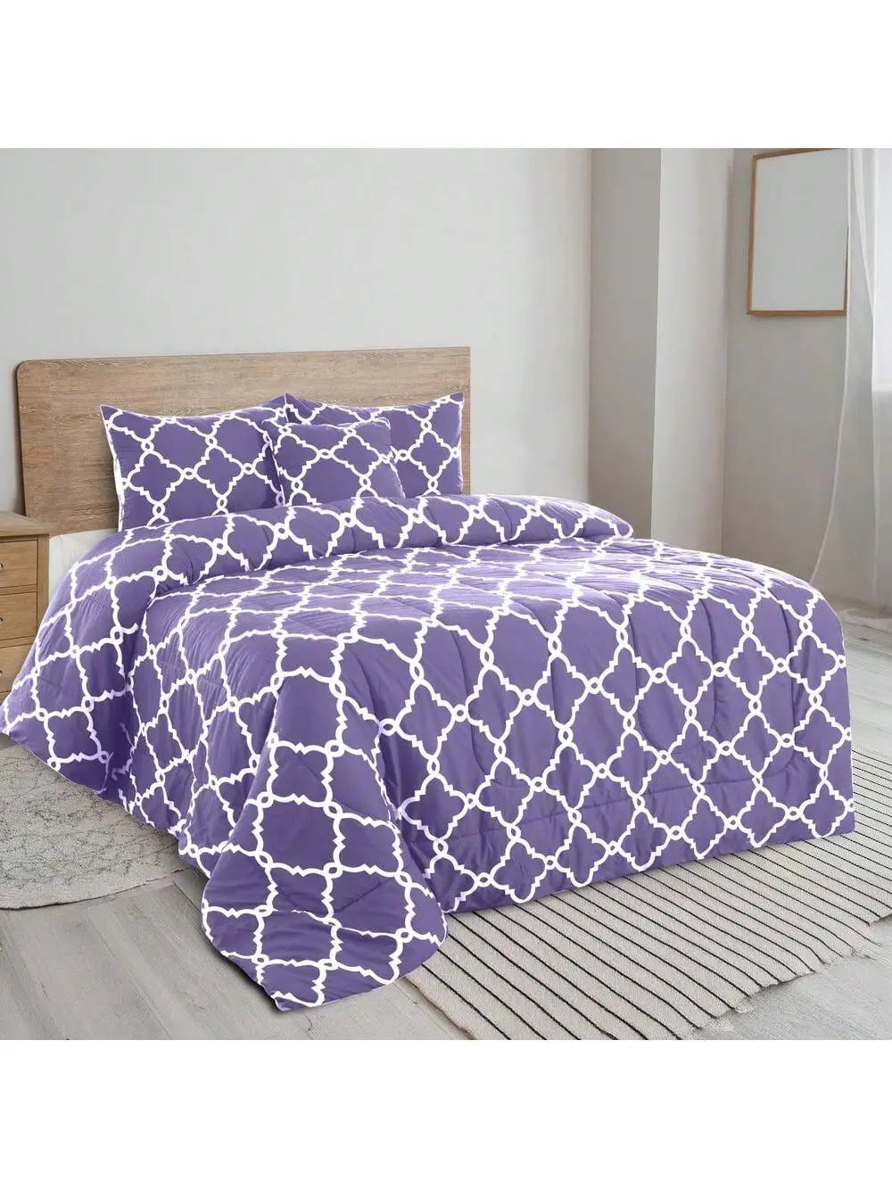 LUX Décor Reversible Comforter Set Microfiber Bedding