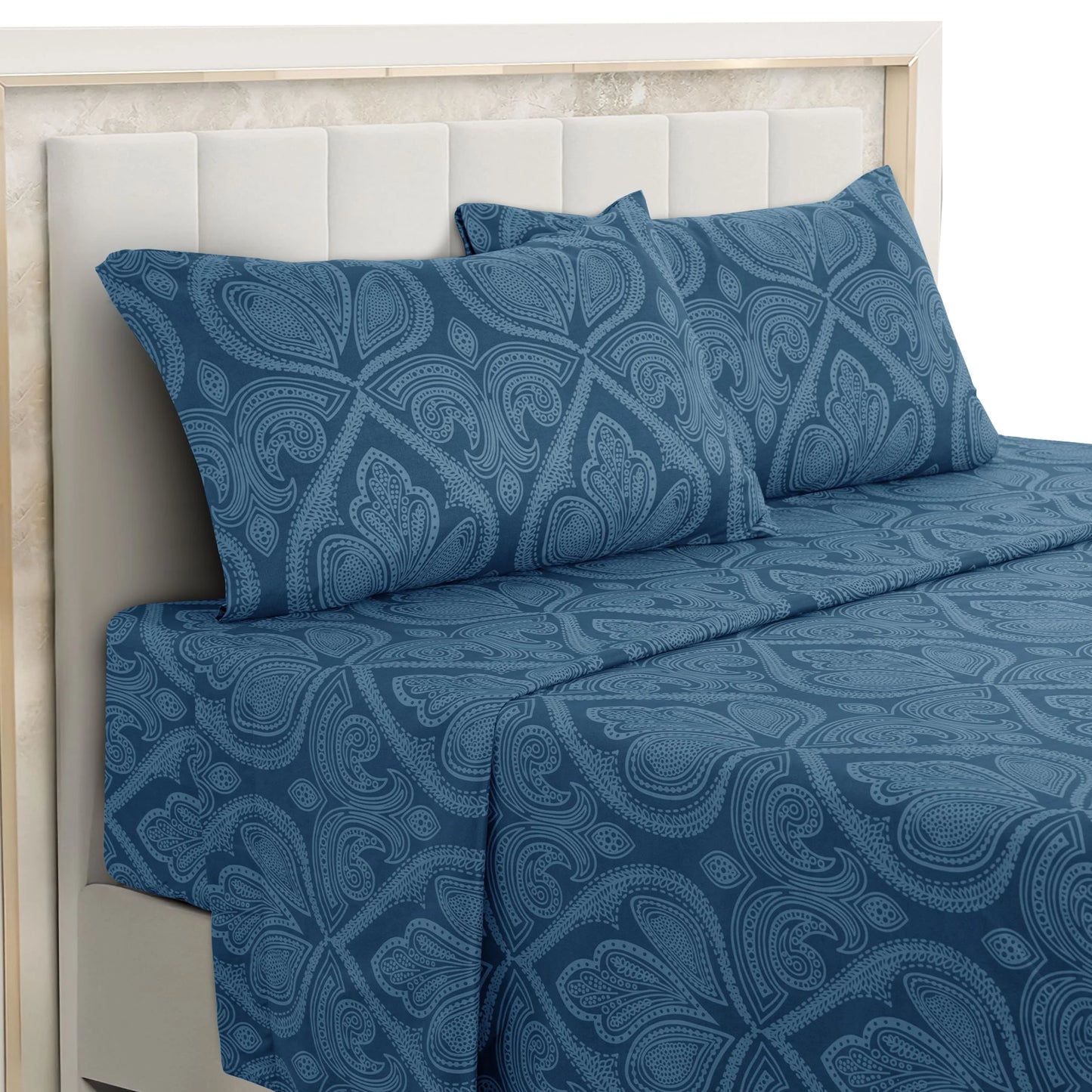 LDC LuxDecor Paisley Microfiber SheetSet WrinkleResistant UltraSoft ComfortBlend Premium Texture