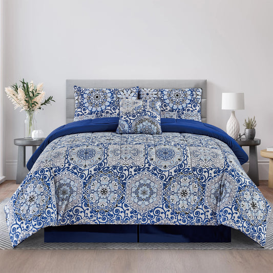 LUX Décor Reversible Comforter Set Microfiber Bedding