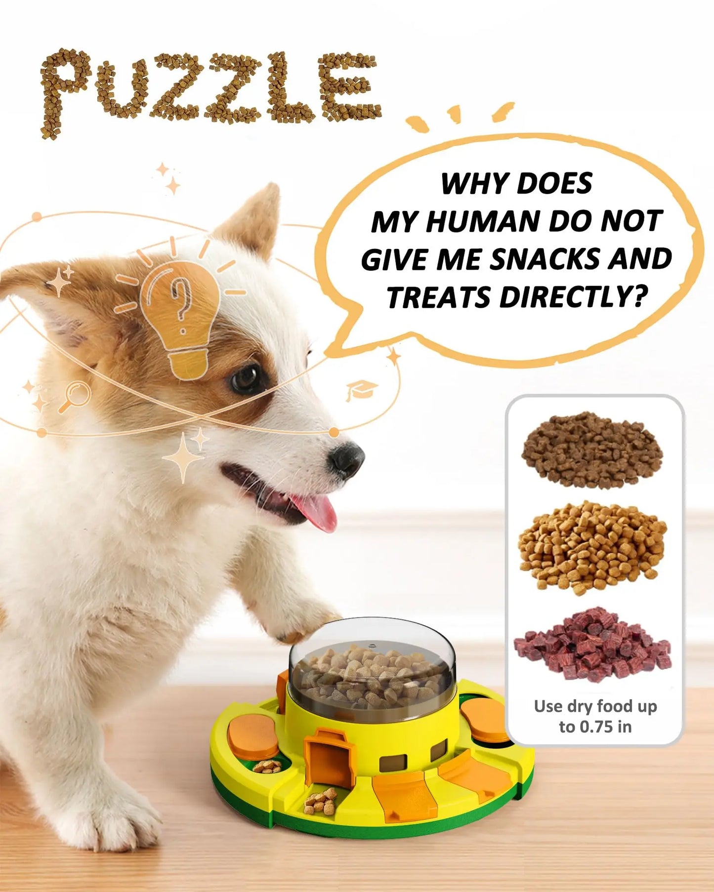 Interactive Puzzle Dog Toy Enrichment Slow Feeder Treat Dispenser