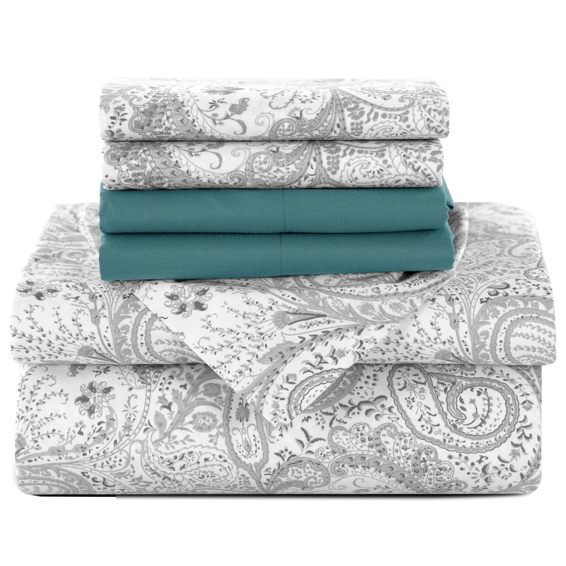 LDC Lux Decor Collection Paisley Microfiber Sheet Set 6 Piece Ultra Soft Bedding