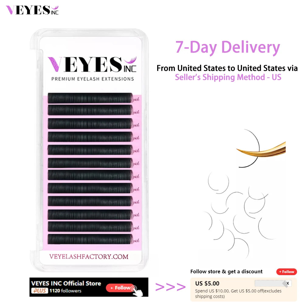 VEYES INCCN Premium Individual Eyelash Extensions Classic Natural Lashes