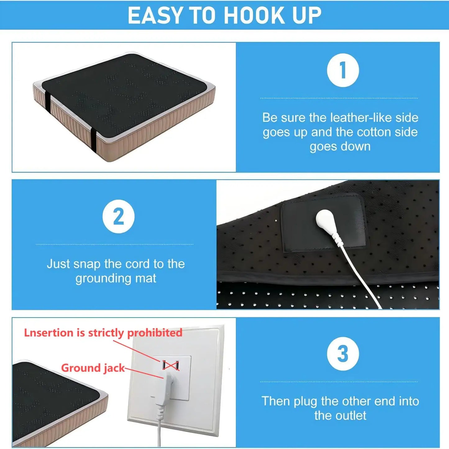 Grounding Sheet and Mat Perforated 100 Percent Conductive Carbon Faux Leather