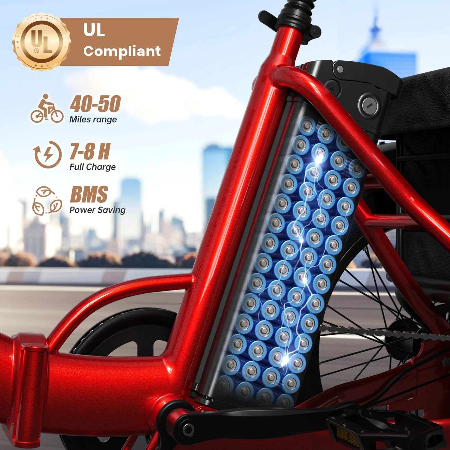 QRONGE 960W Electric Bike For Adults Folding Fat Tire Trike