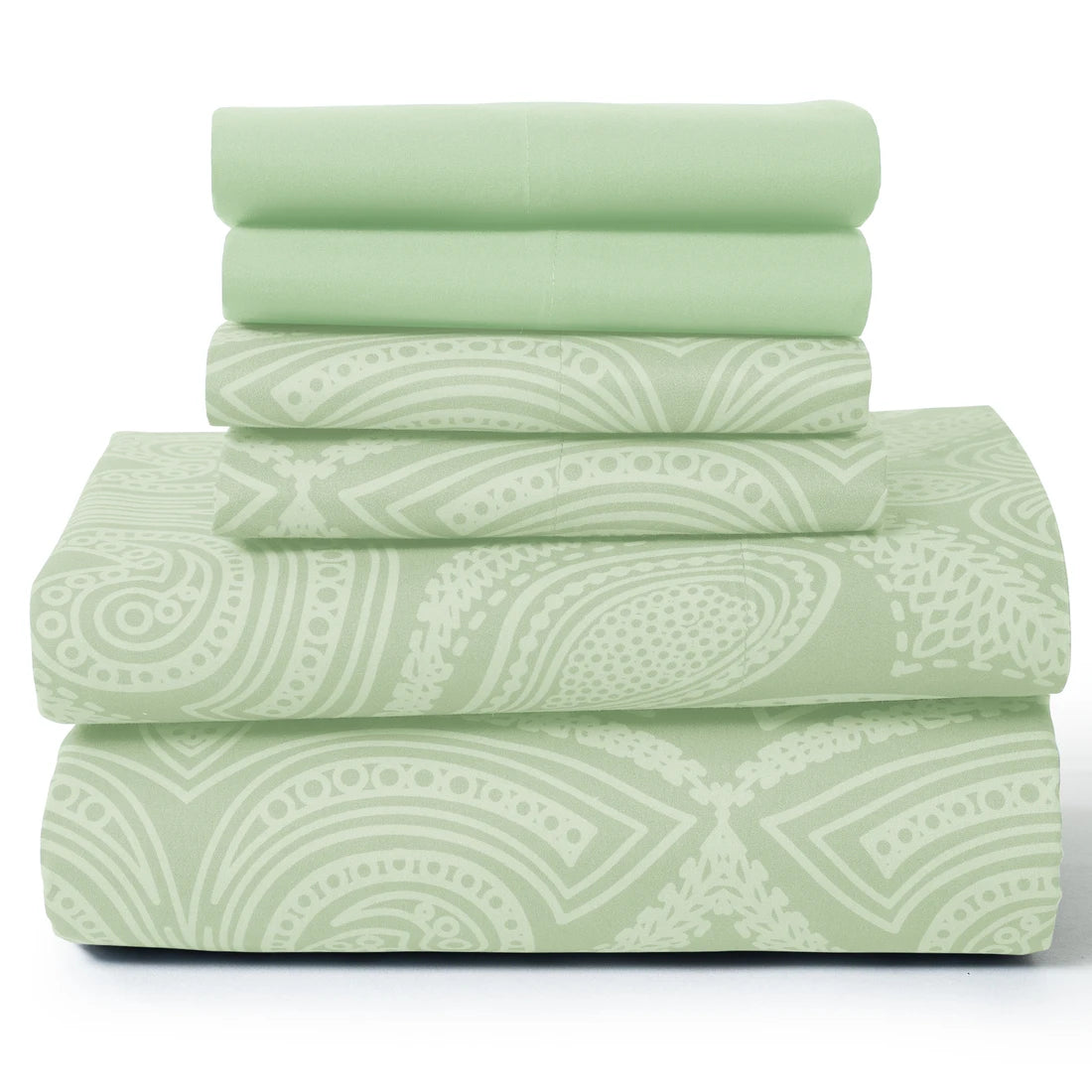 LDC Lux Decor Collection Paisley Microfiber Sheet Set 6 Piece Ultra Soft Bedding