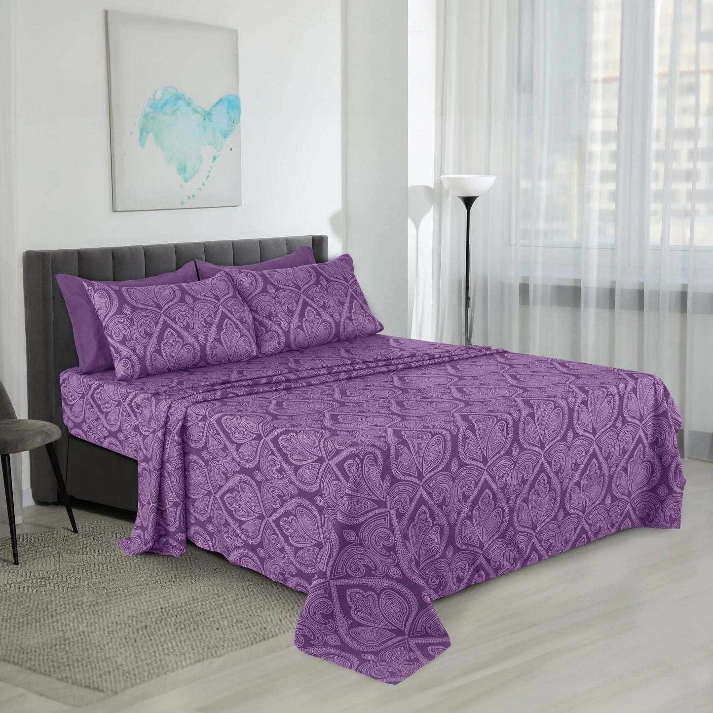 LDC Lux Decor Collection Paisley Microfiber Sheet Set 6 Piece Ultra Soft Bedding