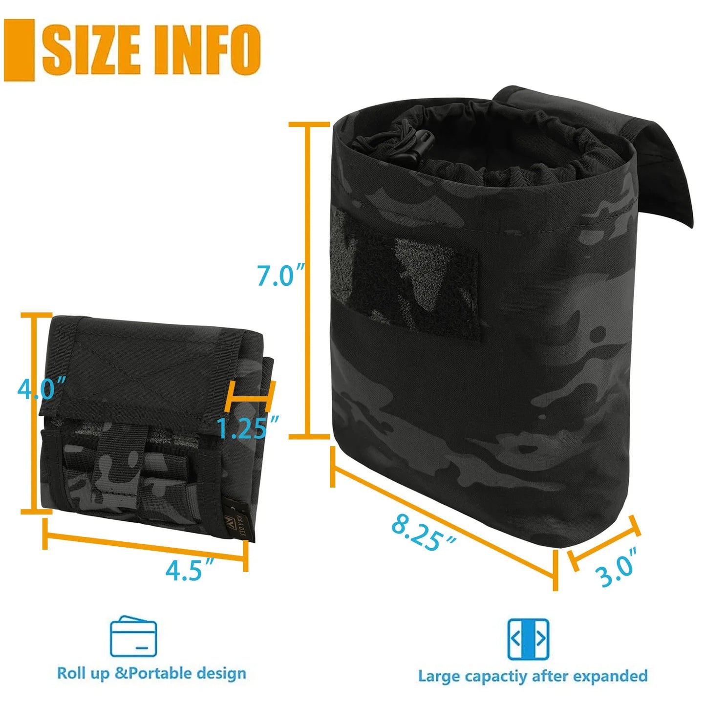 KRYDEX MOLLE Foldable Dump Pouch Rollup Utility Bag