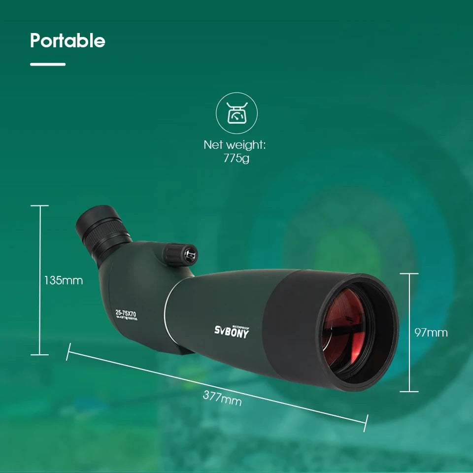 Svbony SV28 Spotting Scope Zoom With Tripod Waterproof Outdoor Hiking