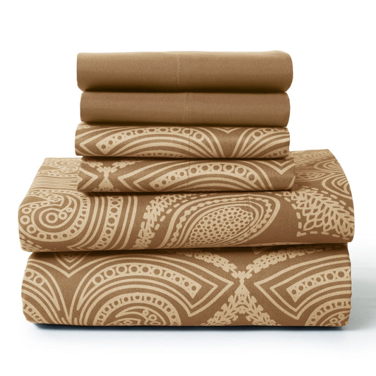 LDC Lux Decor Collection Paisley Microfiber Sheet Set 6 Piece Ultra Soft Bedding