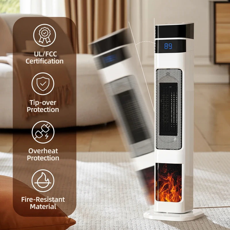 Suning 1500W Ceramic Tower Heater And Humidifier 4 In 1 With Auto Shutoff For Home Living Room Bedroom