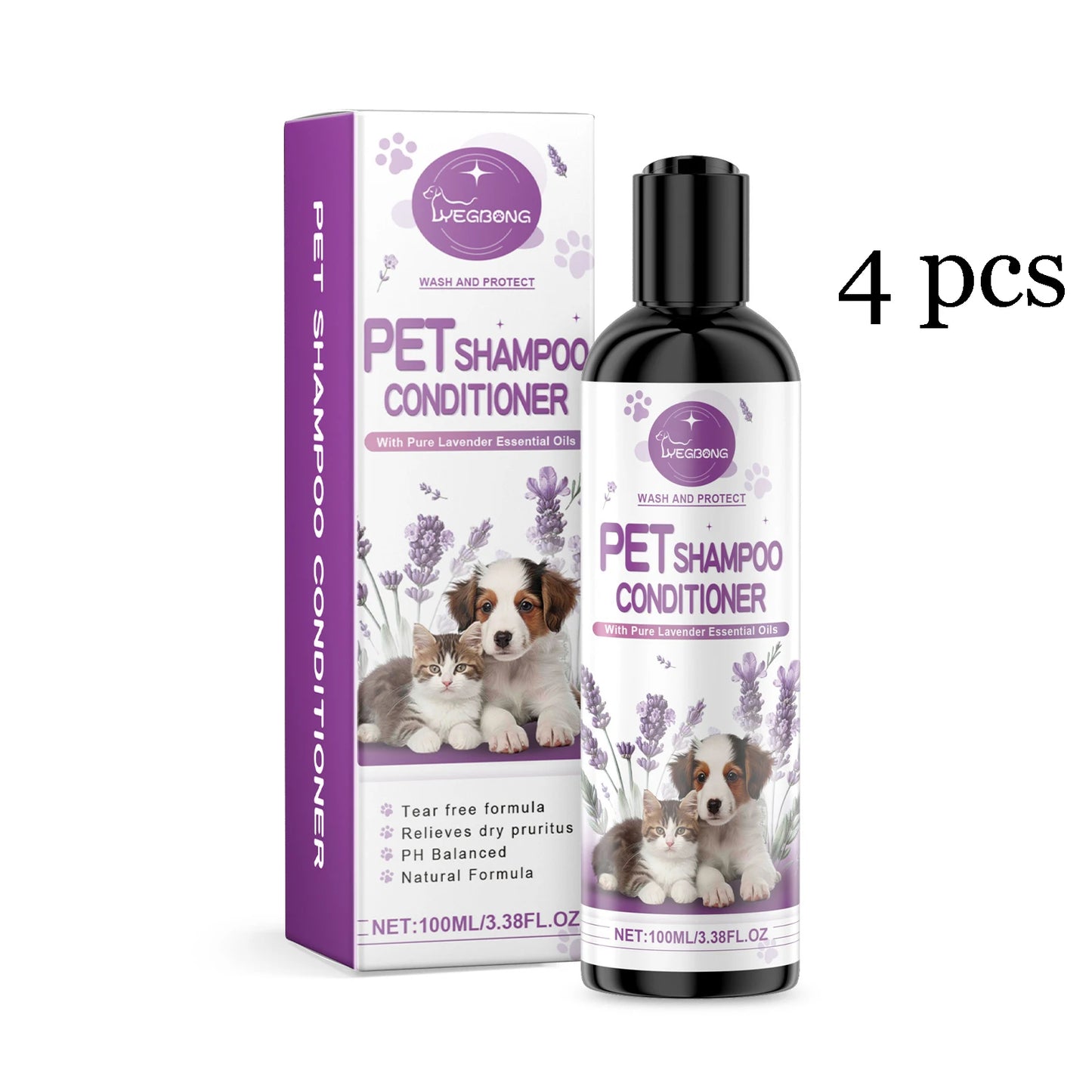 YEGBONG Pet Lavender Hair Shampoo Gentle Cleaning Remove Dirt