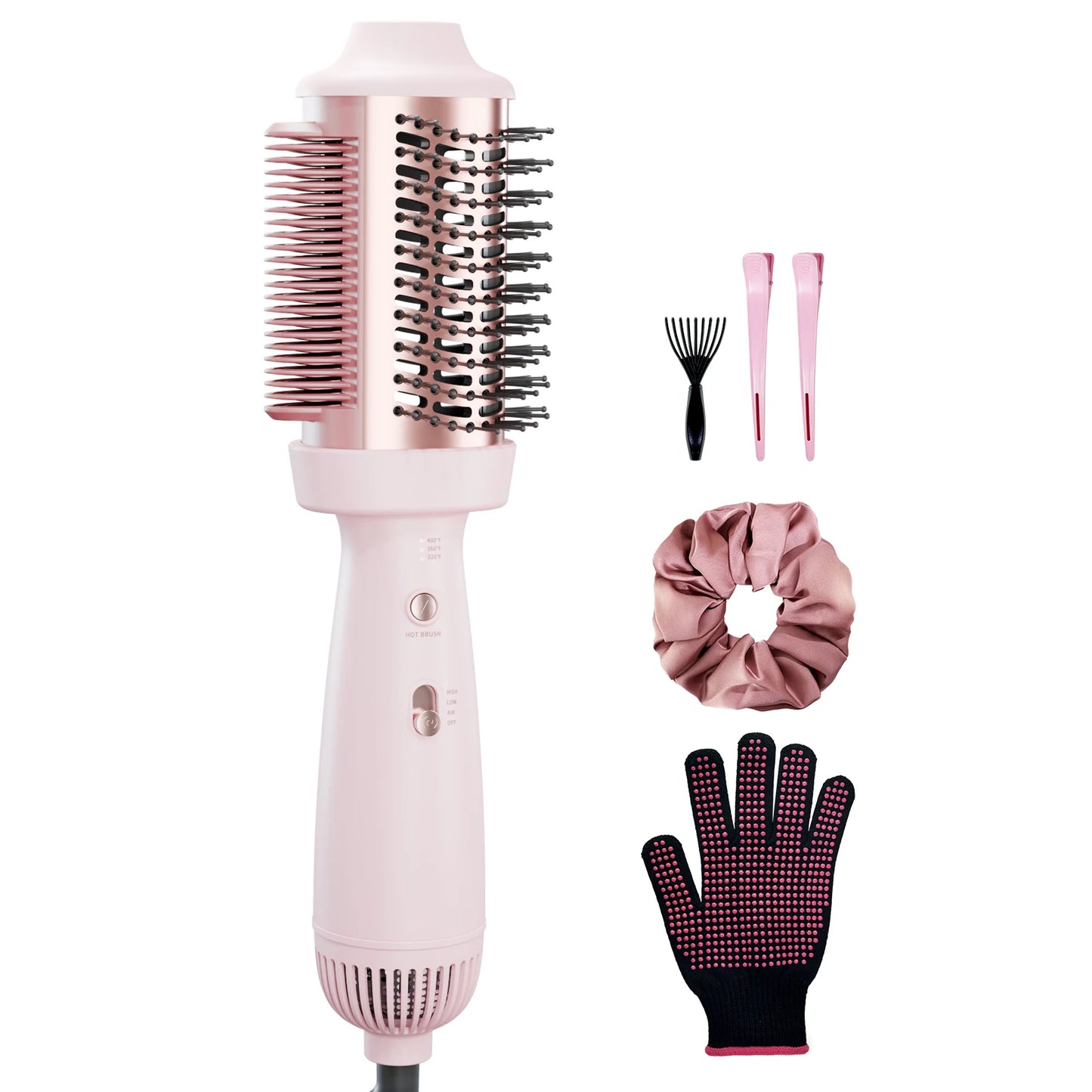 NOVUS Smooth Style Heated Comb and Blow Dryer 2 In 1 Hot Air Brush