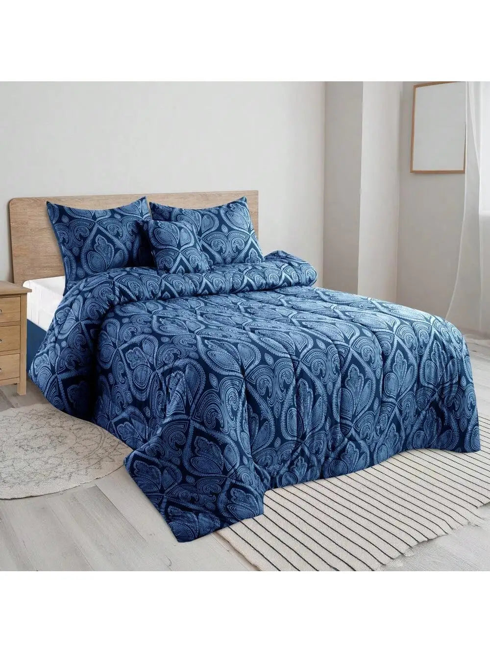 LUX Décor Reversible Comforter Set Microfiber Bedding