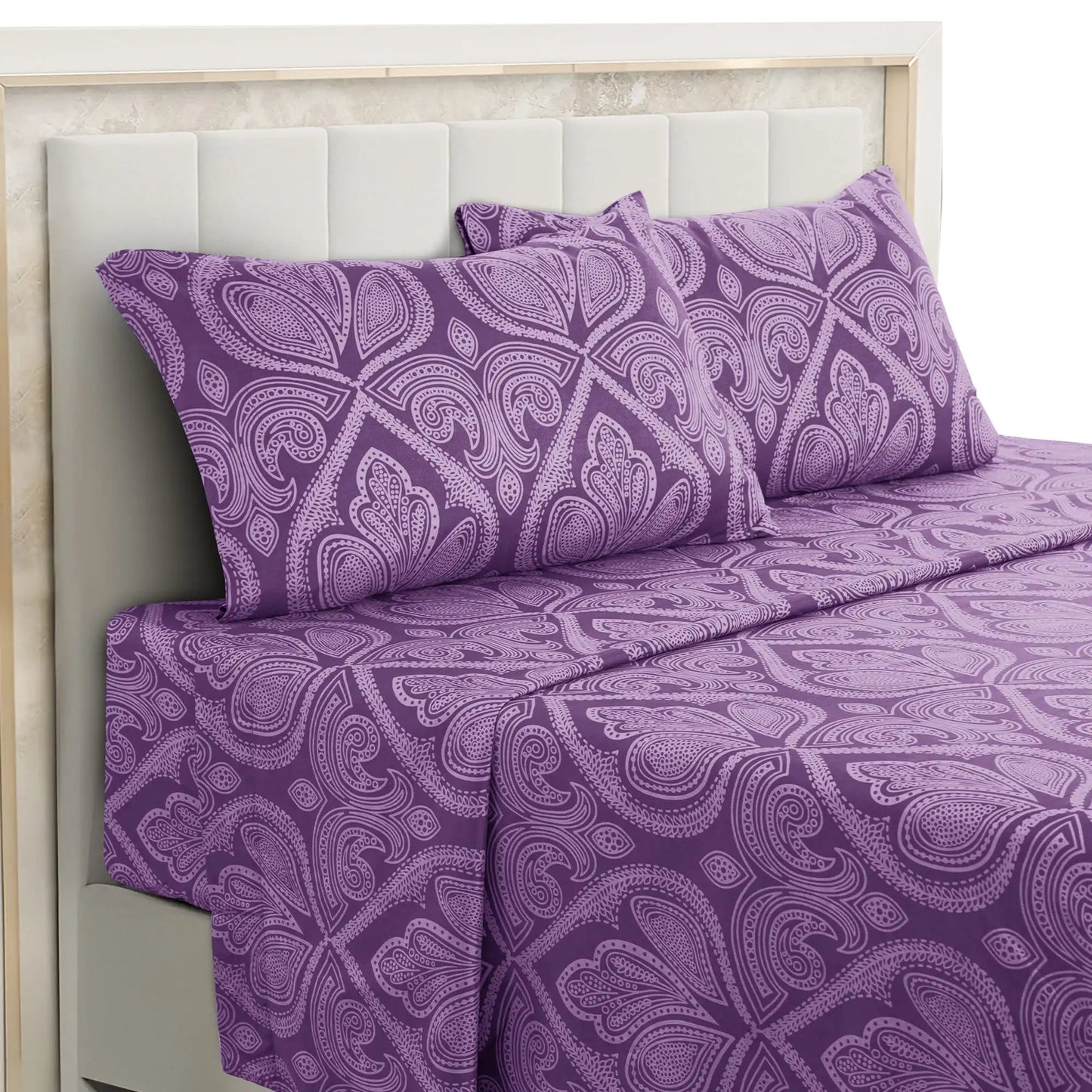 LDC LuxDecor Paisley Microfiber SheetSet WrinkleResistant UltraSoft ComfortBlend Premium Texture