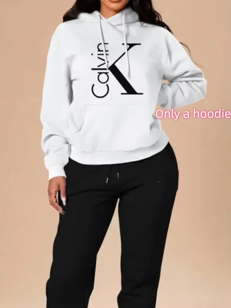 Women's Hooded Sweatshirt With Pockets Letter Print Casual Winter