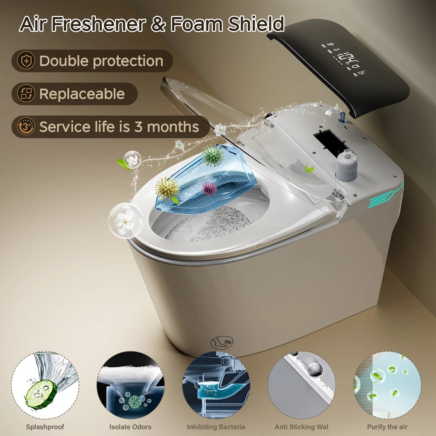 Smart Toilet With Built In Bidet One Piece ADA Compliant