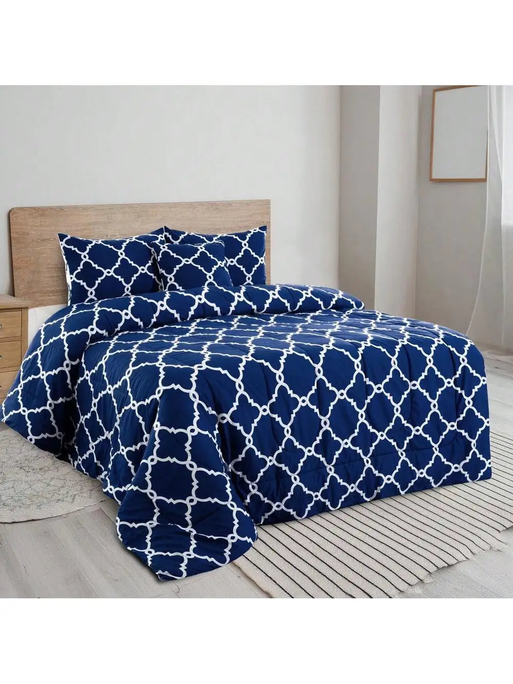 LUX Décor Reversible Comforter Set Microfiber Bedding