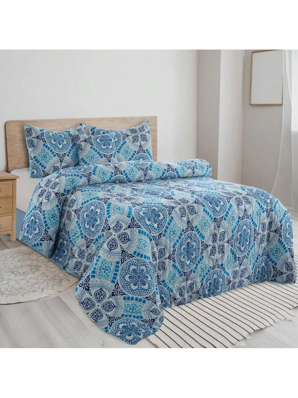 LUX Décor Reversible Comforter Set Microfiber Bedding
