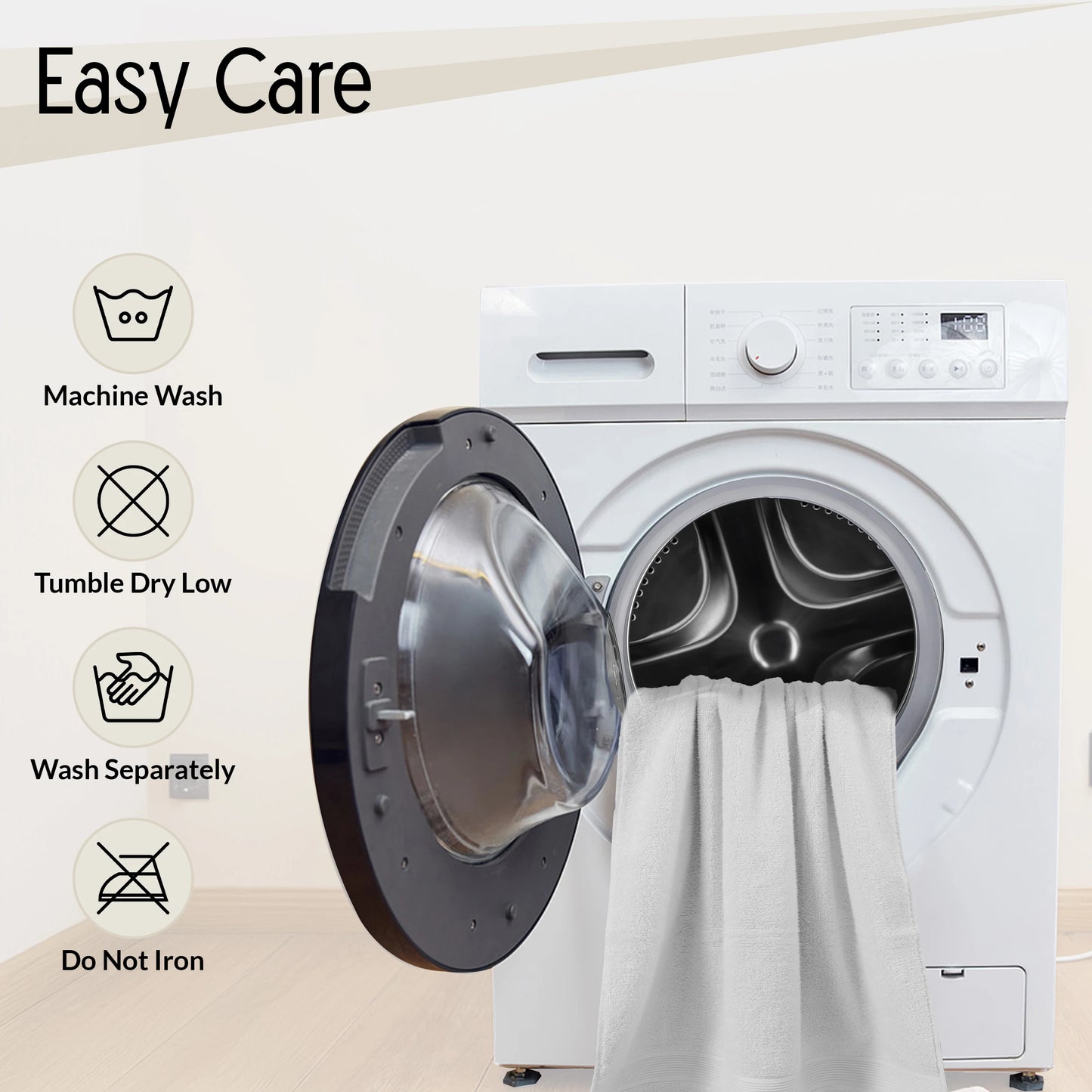 Lux Decor 100 Percent Cotton Bath Towel Set Ultra Soft Durable Absorbent 525 GSM 6 Piece