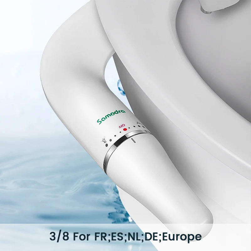 SAMODRA Ultra Slim Bidet Toilet Seat Attachment With Adjustable Water Pressure For Bathroom