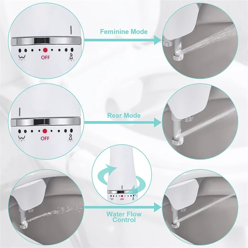 SAMODRA Ultra Slim Bidet Toilet Seat Attachment With Adjustable Water Pressure For Bathroom