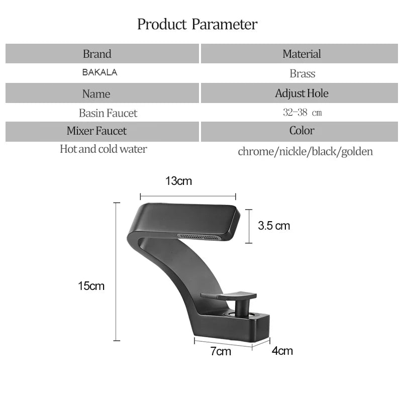 Bakala Deck Mounted Basin Faucet Single Hole Hot and Cold