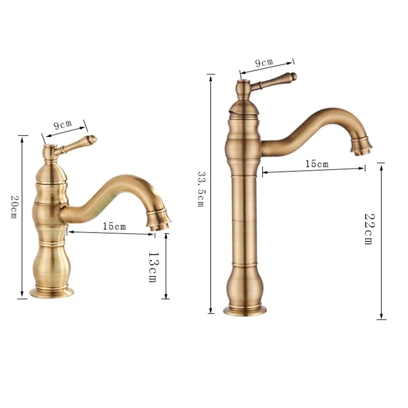 SAFLIHCAR Brass Bathroom Faucet Hot Cold Water Deck Mounted Column Mixer Durable
