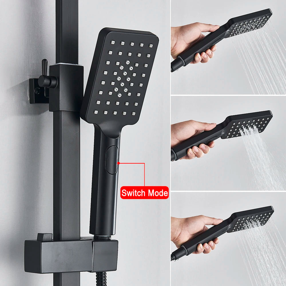 MYQualife Thermostatic LCD Shower Faucet Set With Digital TemperatureReadout Rainfall