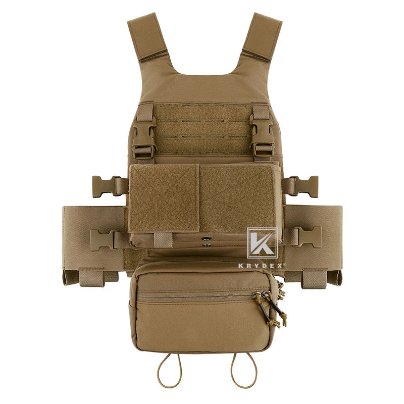 KRYDEX Low Vis Slick Plate Carrier Tactical Vest With Cummerbund