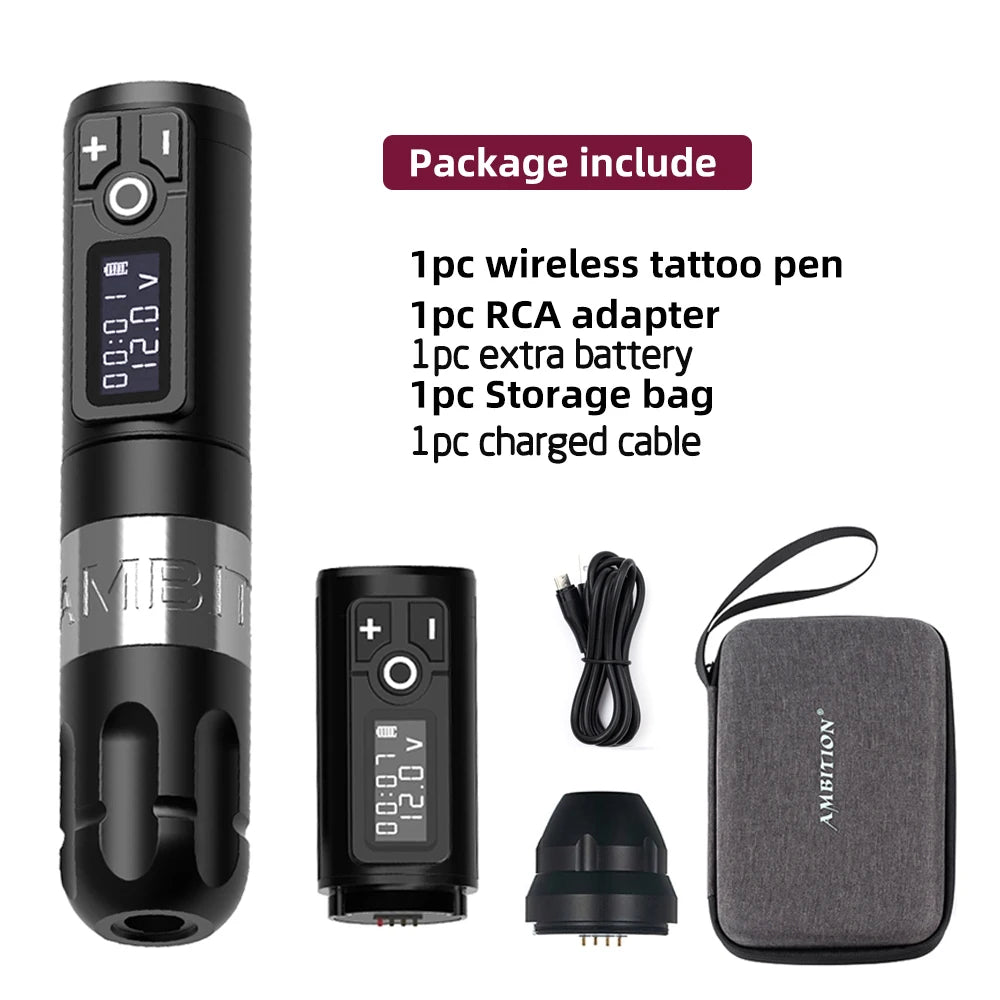 Ambition Soldier Wireless Tattoo Machine Rotary Battery Pen