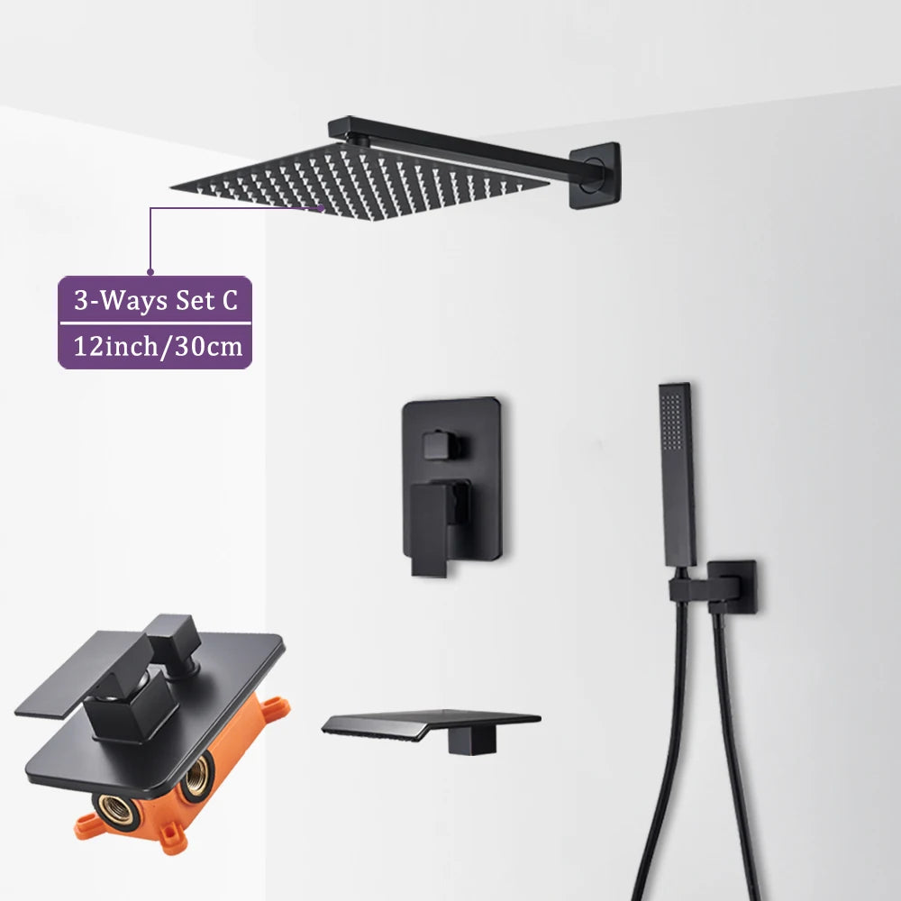 MYQualife Wall Mounted Shower Mixer Tap Hot And Cold Dual Control Embedded Box Valve