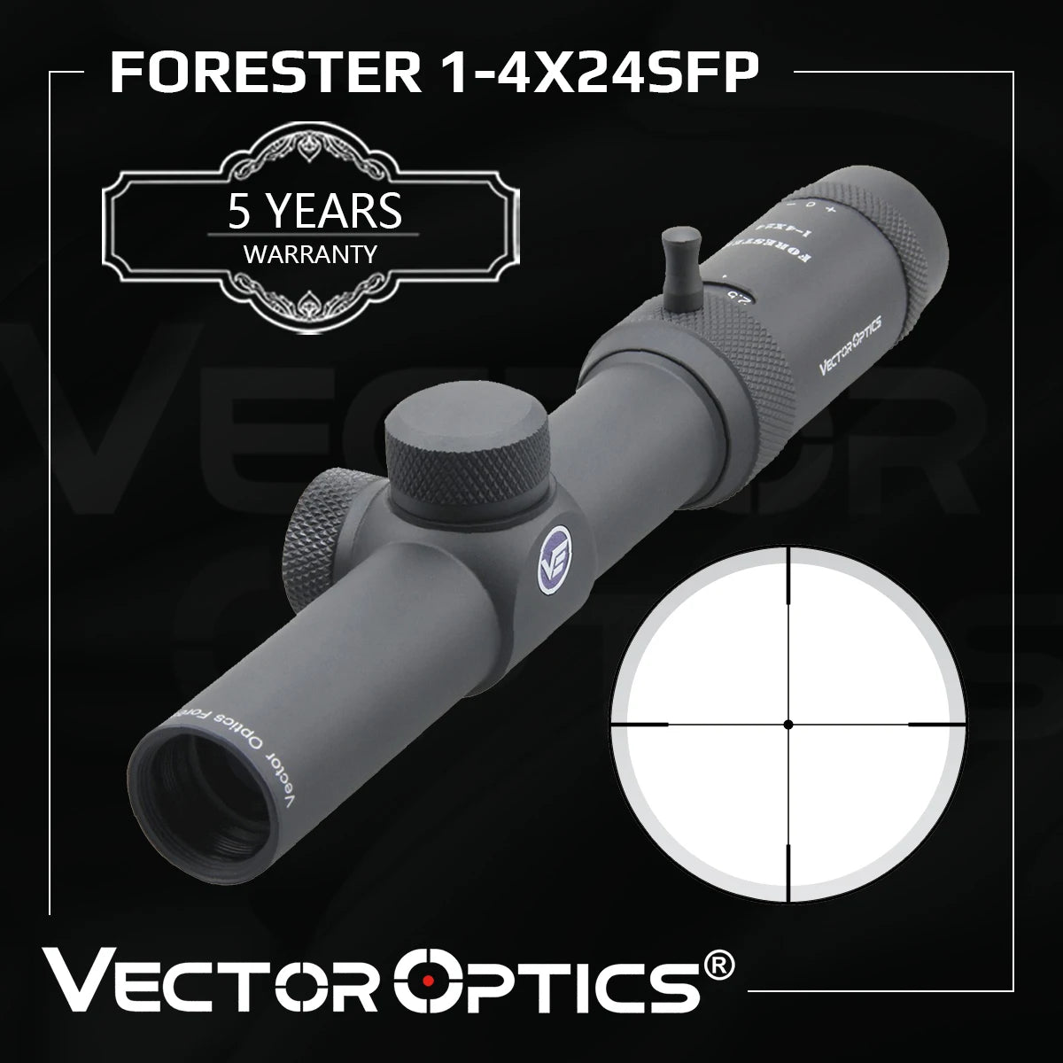 Vector Optics Forester 1-4x24 Rifle Scope Edge To Edge Optics