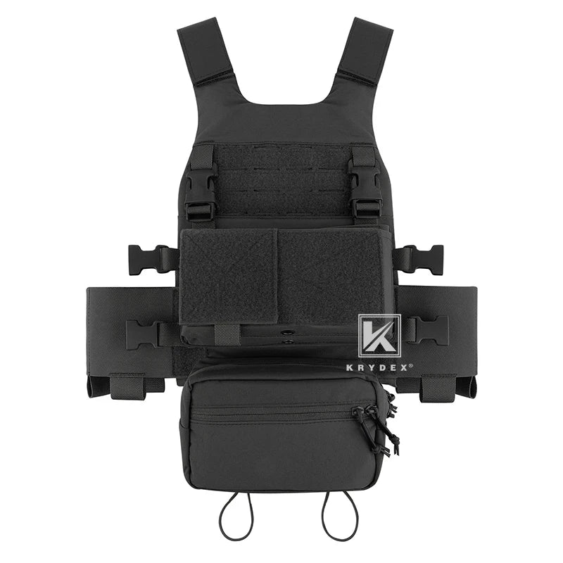 KRYDEX Low Vis Slick Plate Carrier Tactical Vest With Cummerbund