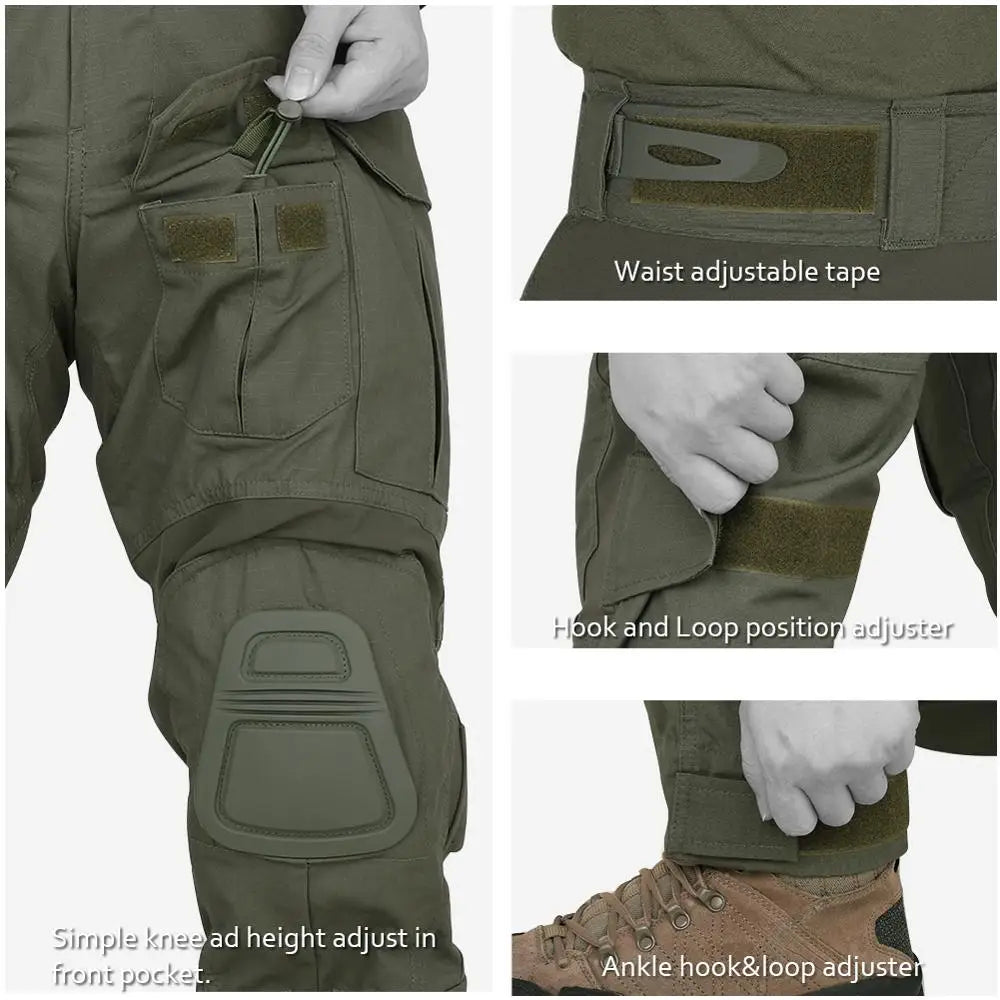 KRYDEX Tactical Camouflage Shirt and Pants Kit Combat Uniform