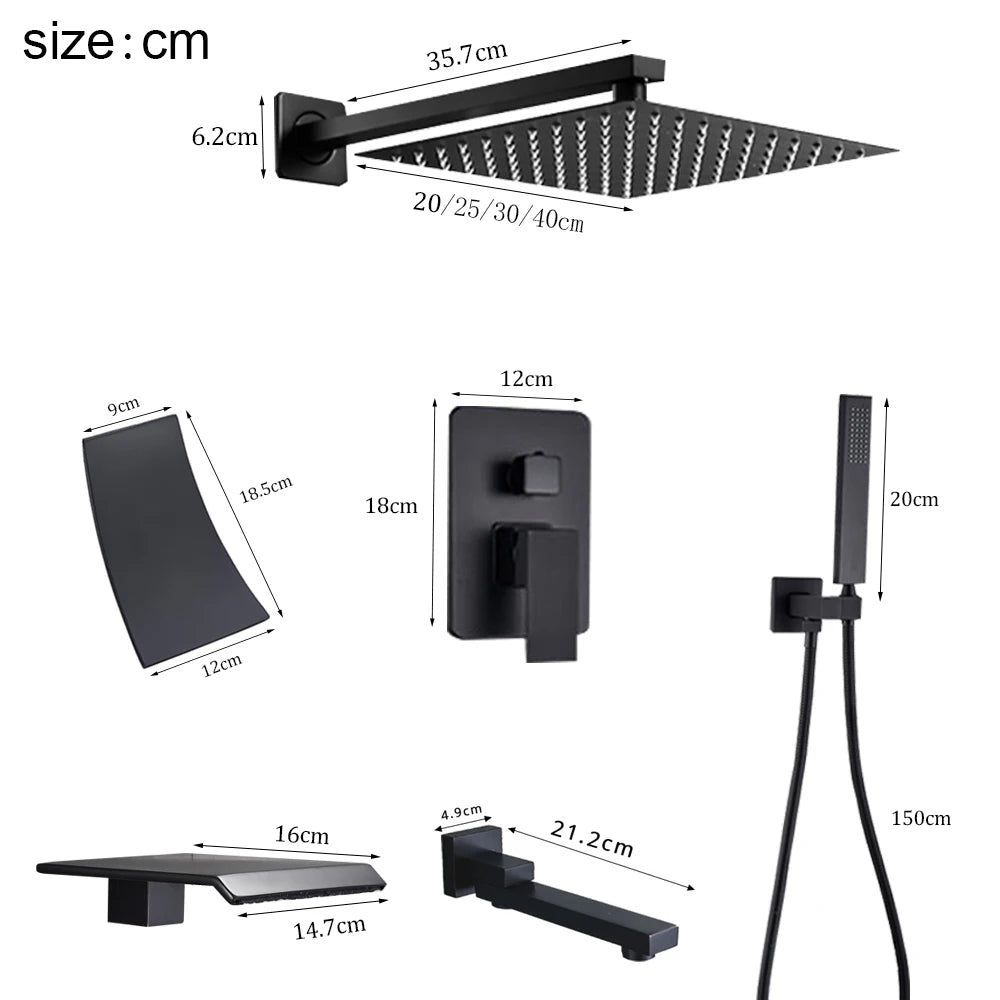 MYQualife Wall Mounted Shower Mixer Tap Hot And Cold Dual Control Embedded Box Valve
