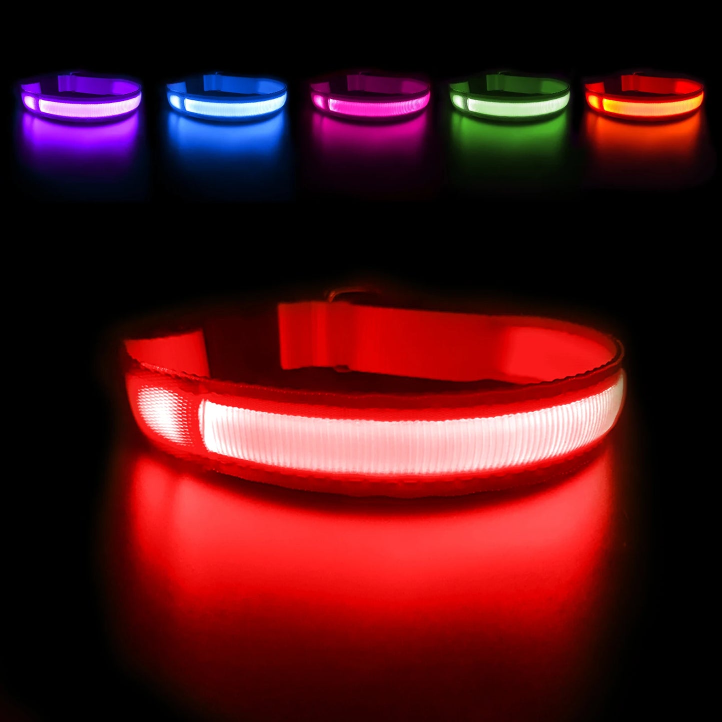 MASBRILLCN LED Dog Collar Waterproof Glow Necklace With Lights