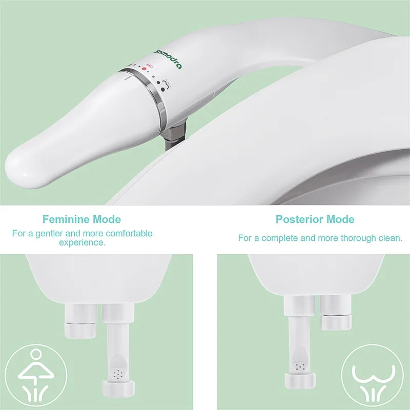 SAMODRA Ultra Slim Bidet Toilet Seat Attachment With Adjustable Water Pressure For Bathroom