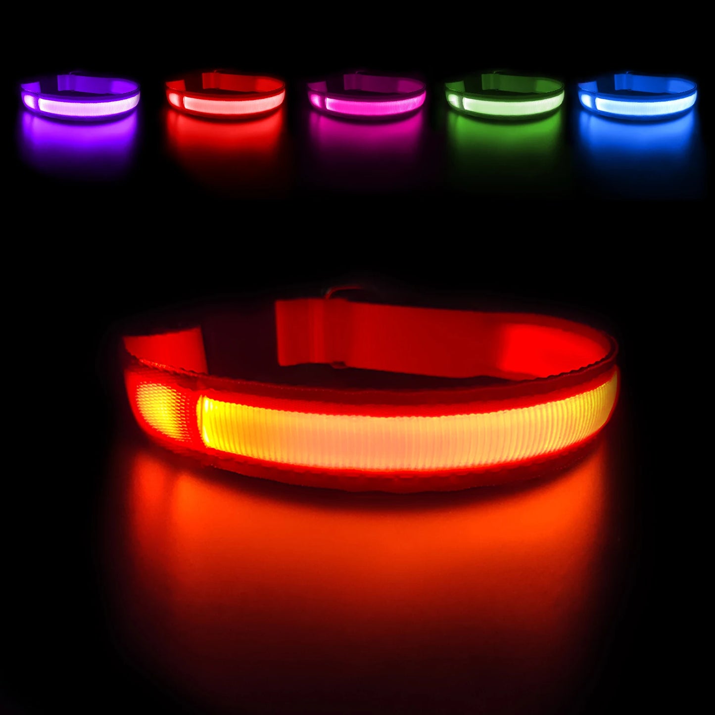 MASBRILLCN LED Dog Collar Waterproof Glow Necklace With Lights