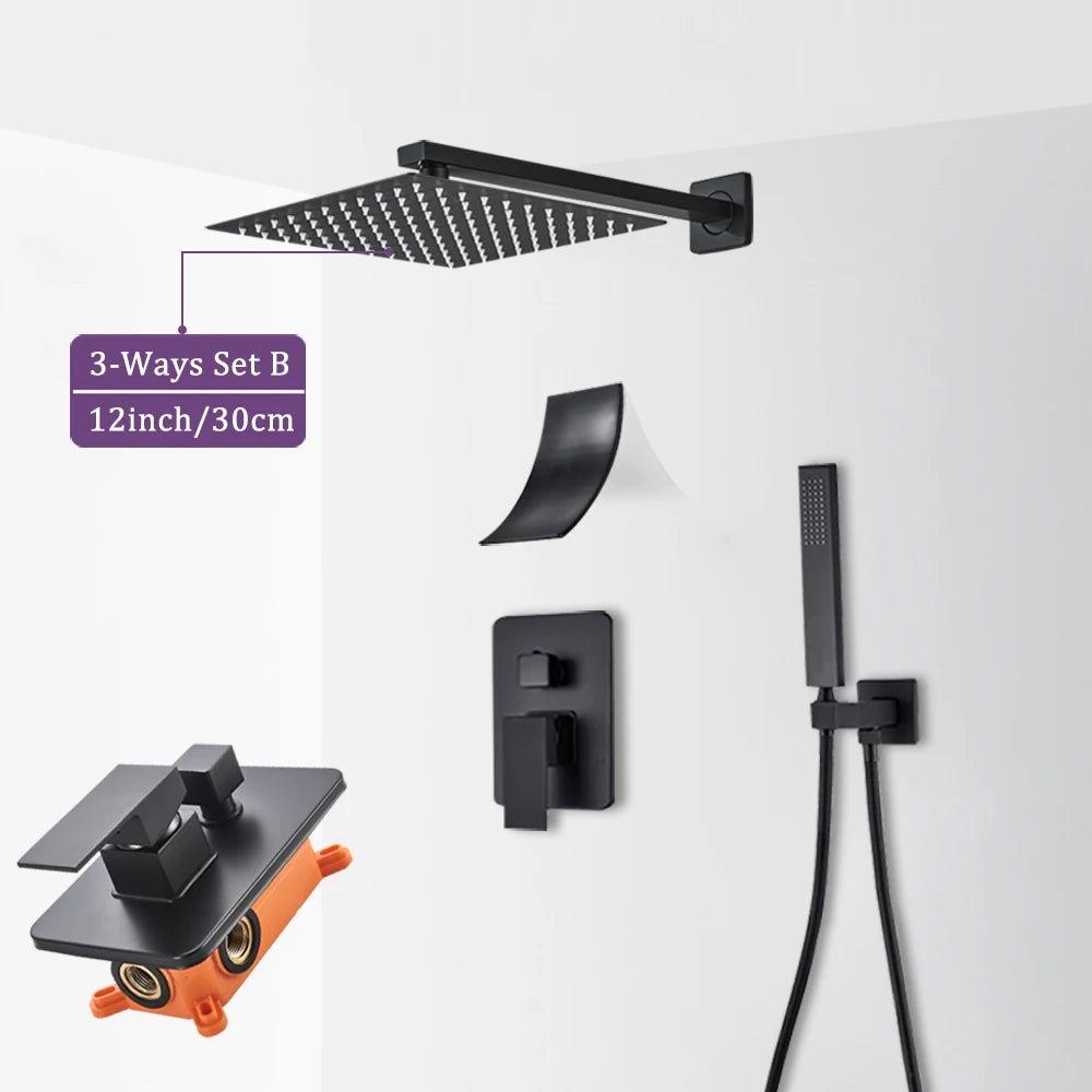 MYQualife Wall Mounted Shower Mixer Tap Hot And Cold Dual Control Embedded Box Valve