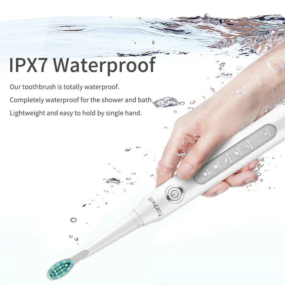 Fairywill FW-507 Electric Sonic Toothbrush Replacement Heads USB Charge Waterproof