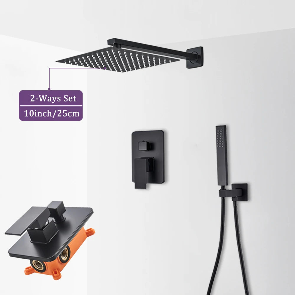 MYQualife Wall Mounted Shower Mixer Tap Hot And Cold Dual Control Embedded Box Valve