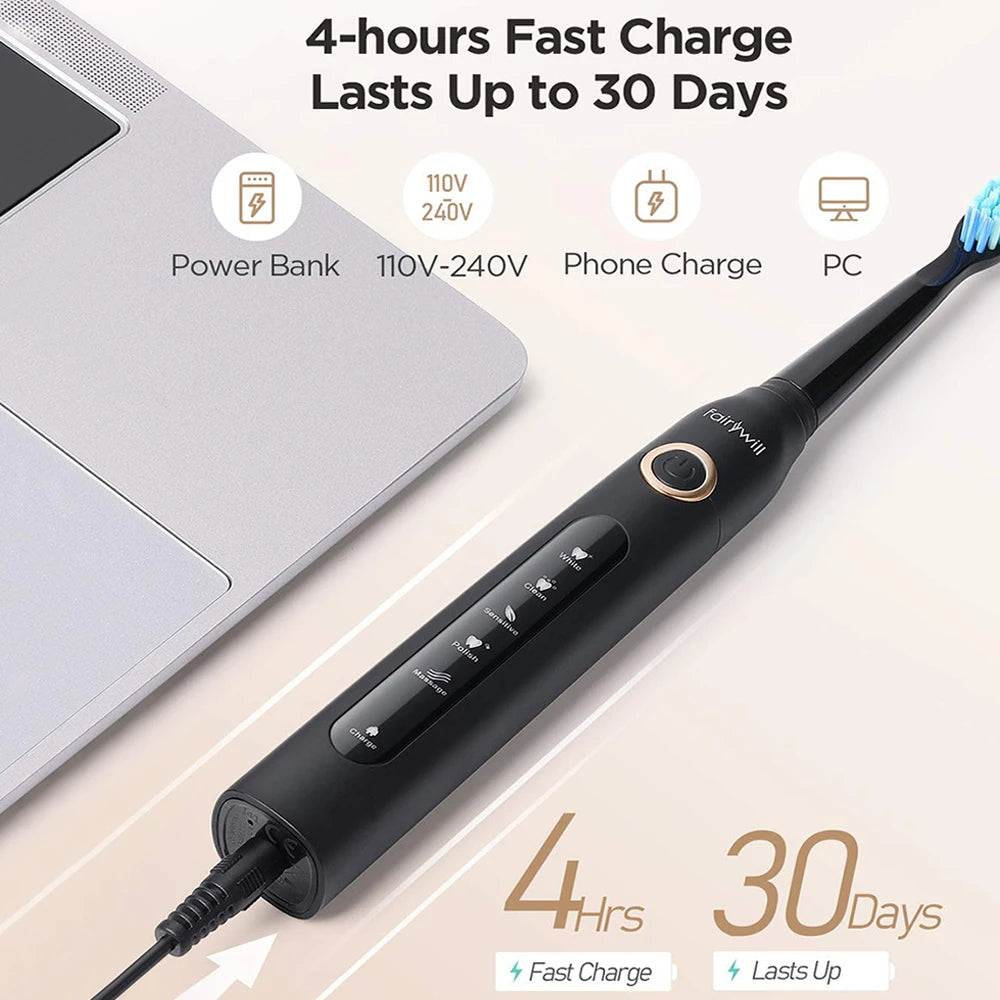 Fairywill Electric Sonic Toothbrush FW507 USB Waterproof Rechargeable