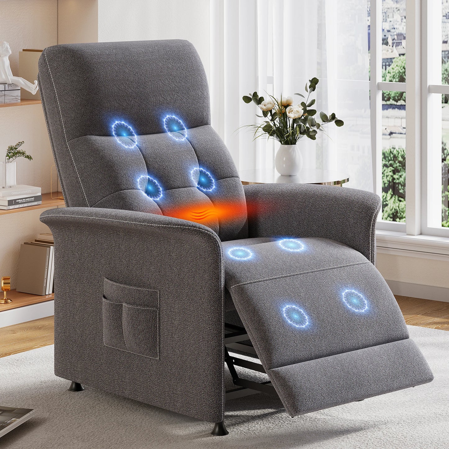 ZBOM Luxury Power Recliner Chair With Infrared Heated Massage TechnologySolutions