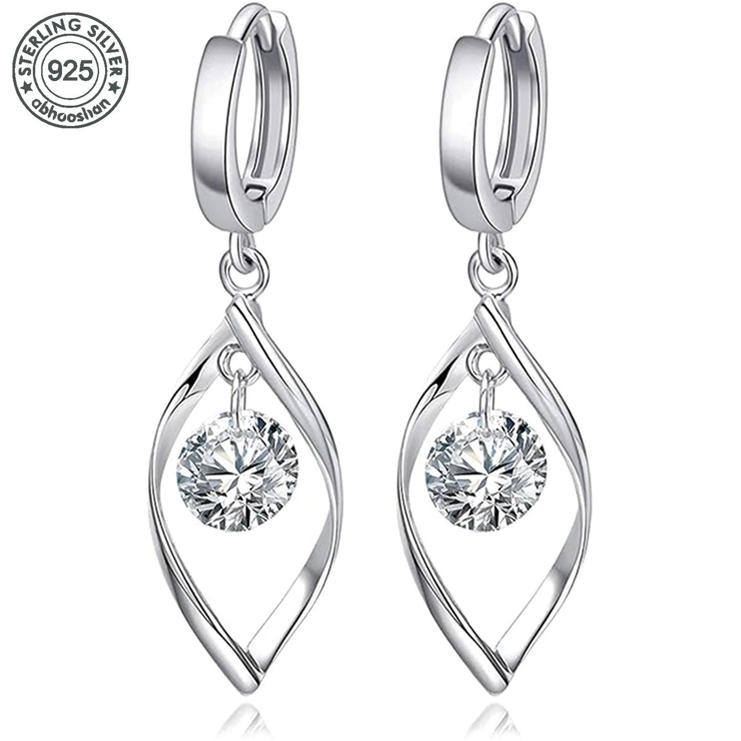 Sterling Silver Moissanite Drop Earrings For Women Fine Jewelry