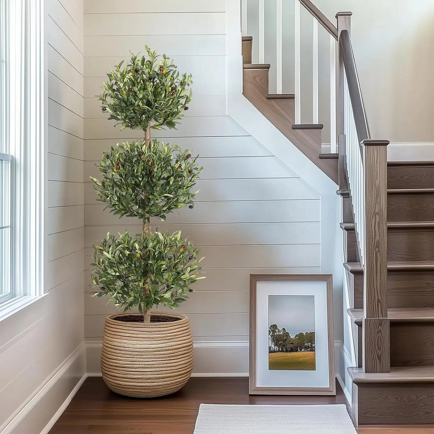 HiMIS Artificial Olive Tree With Planter For Indoor Home Office Decor Lifelike Foliage