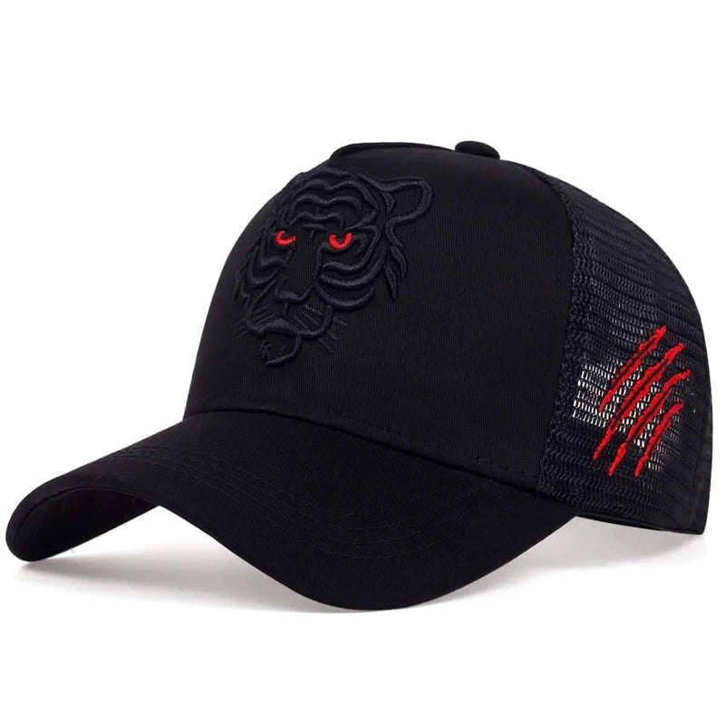 Tiger Head Embroidery Baseball Cap Unisex Adjustable Outdoor Hat