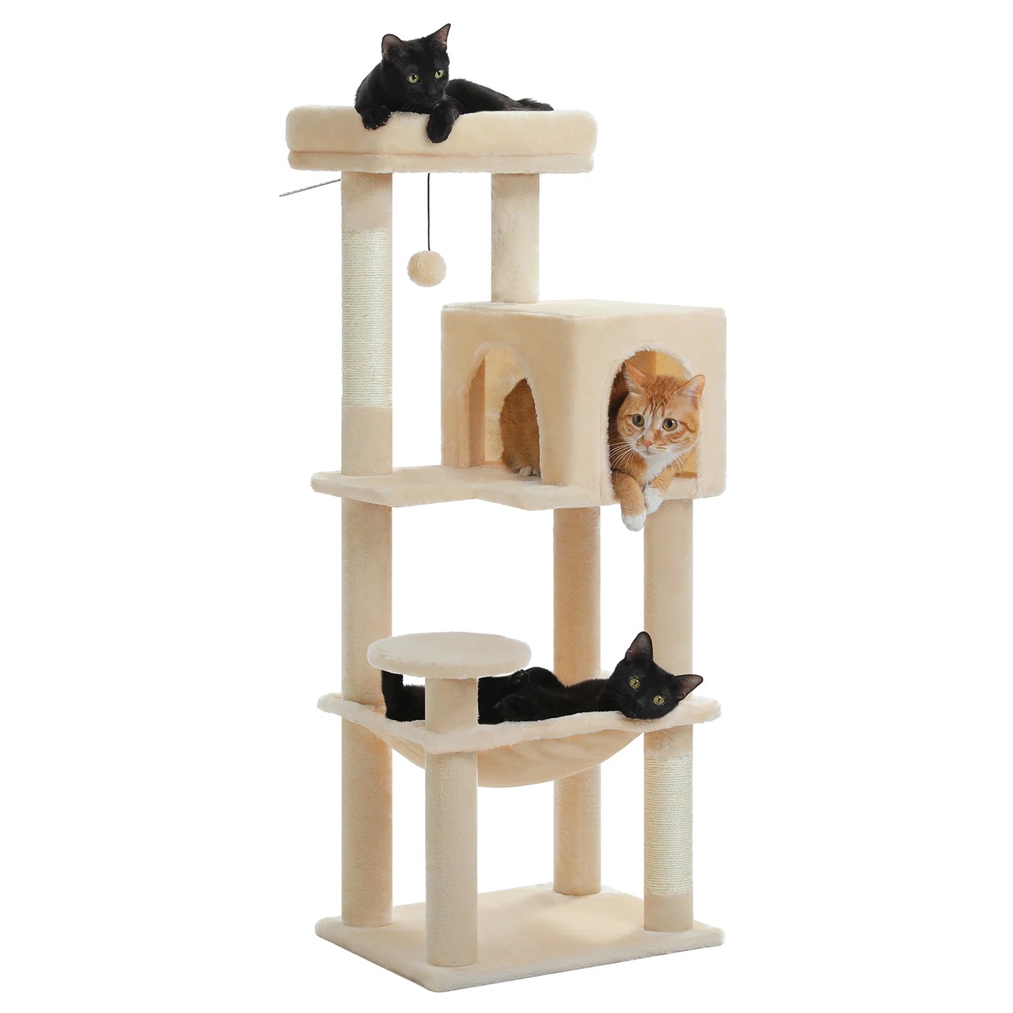 PEQULTICN Multi Level Cat Tree With Scratching Posts And Condo
